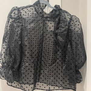 H&M polka dot sheer see-through top